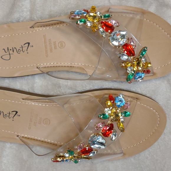 👣🩷🐰Y•NOT? 🐰🩷 Being Flat Rhinestone Sandals - Picture 5 of 16